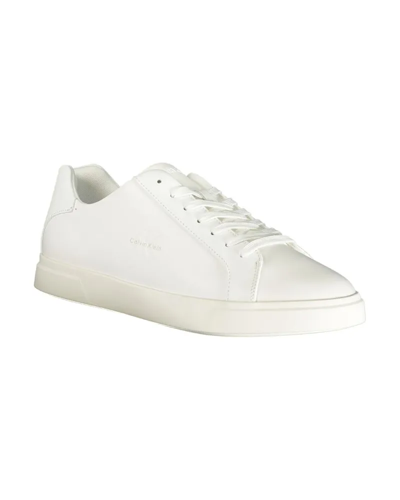 Calvin Klein Leather and Polyurethane Sneaker — White White