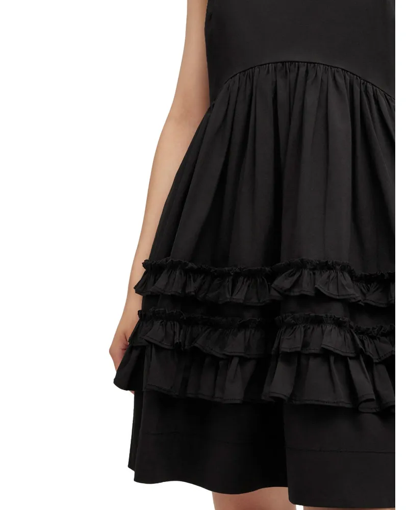 Ganni Organic Cotton Mini Dress — Black Black