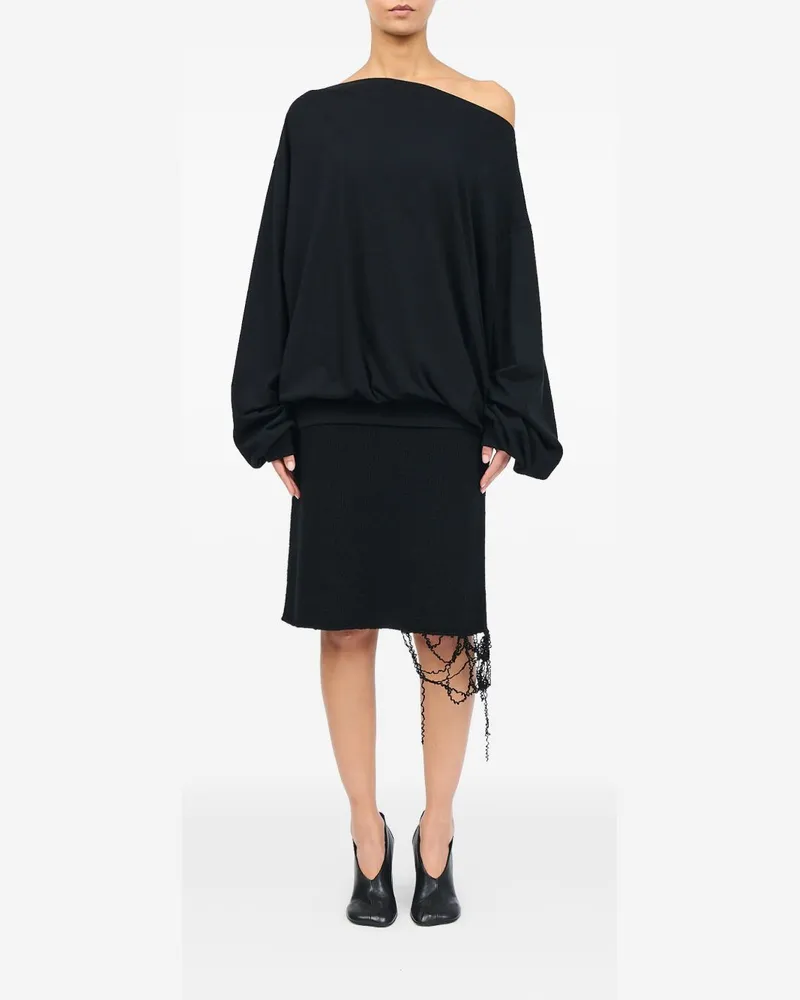 Maison Margiela Oversized Cotton Jersey Sweatshirt — Black Black