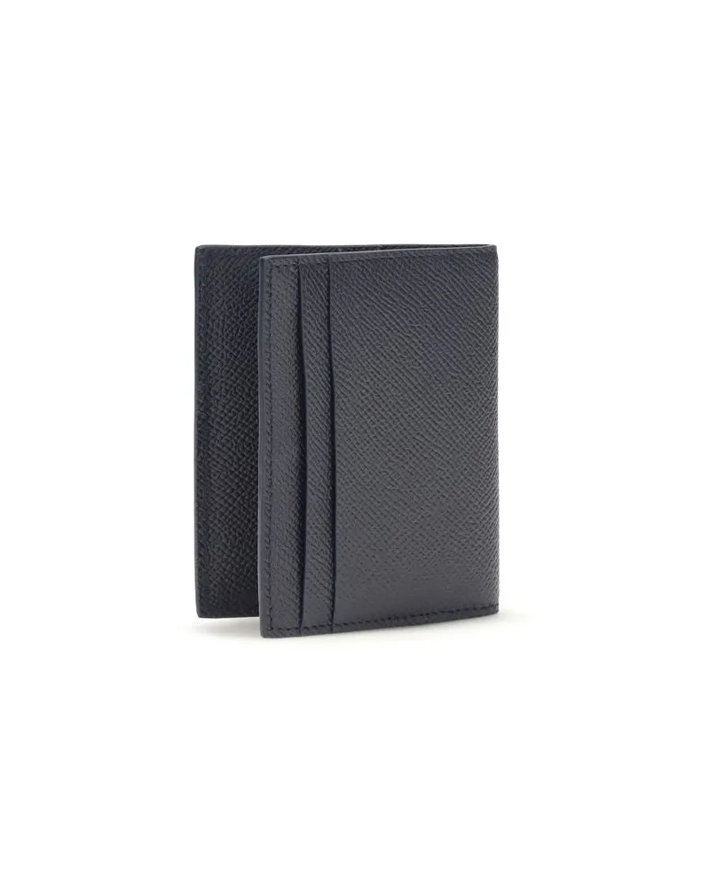 Ferragamo Men's Blue Calf Leather Bos Taurus Wallet Blue