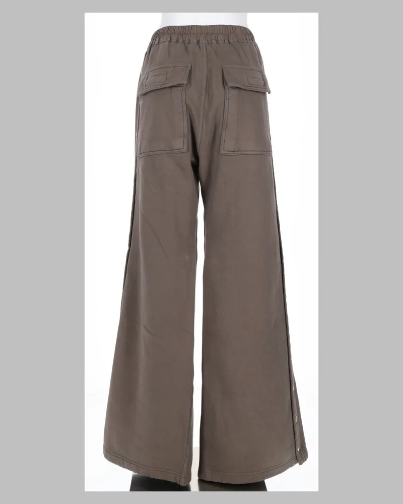 DRKSHDW by Rick Owens Wide Pusher Trousers — Brown Brown