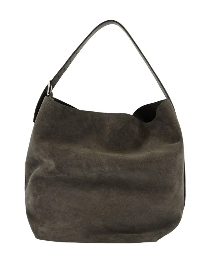 Totême Women's Belted Tote Bag -  Leather Grey Calfskin Totes-Shopping-Bags Gray