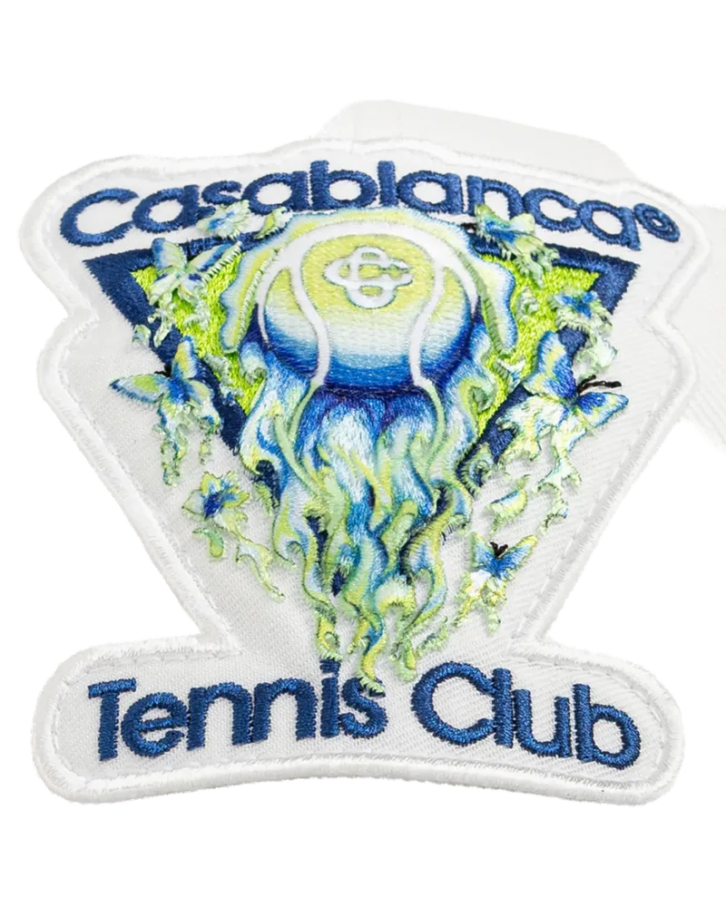 Casablanca Paris ASP26HAT00201 Tennis Club Logo Baseball Cap — White White
