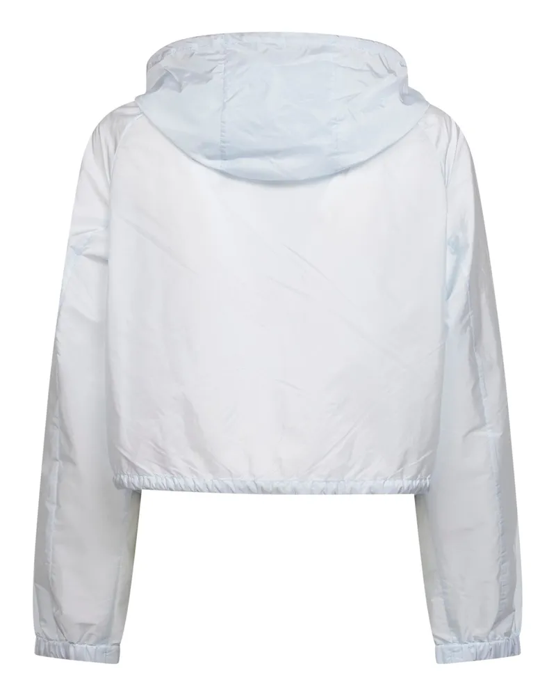 Prada Women's Light Blue Re-Nylon Hooded Jacket Recycled Polyamide Bomber Light