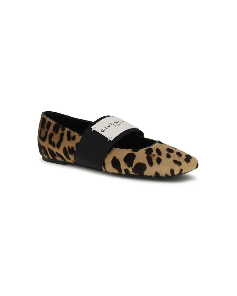 Givenchy Women's Beige Calf Leather Bos Taurus Ballet Flats Beige