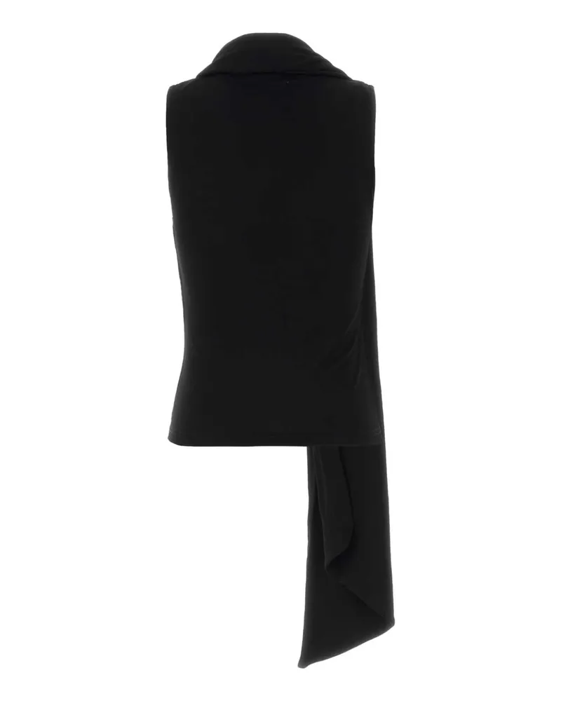 AMI Paris Women Black Jersey Top Noir Exterior: Viscose Nylon Maglie Black