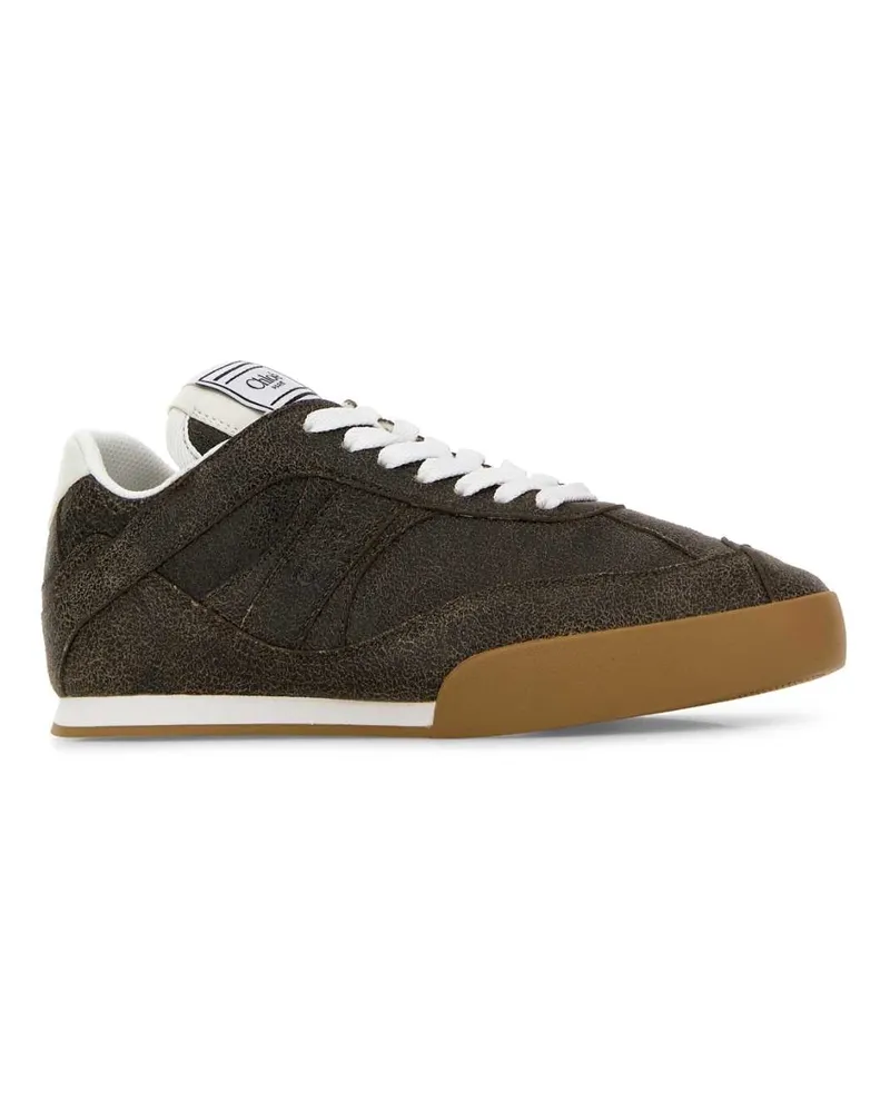 Chloé Women's Brown Leather Chloã¨ Kick Sneakers Oakbrown Brown