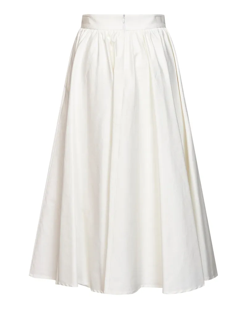 Blanca Women's Midi Skirt Golia White Stretch Poplin Cotton White