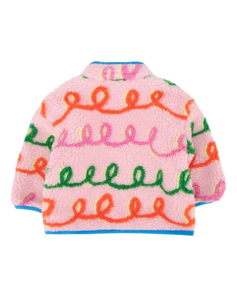 Stella McCartney Kids Boys' Multicolor Embroidered Fleece Jacket Pink Polyester Pink