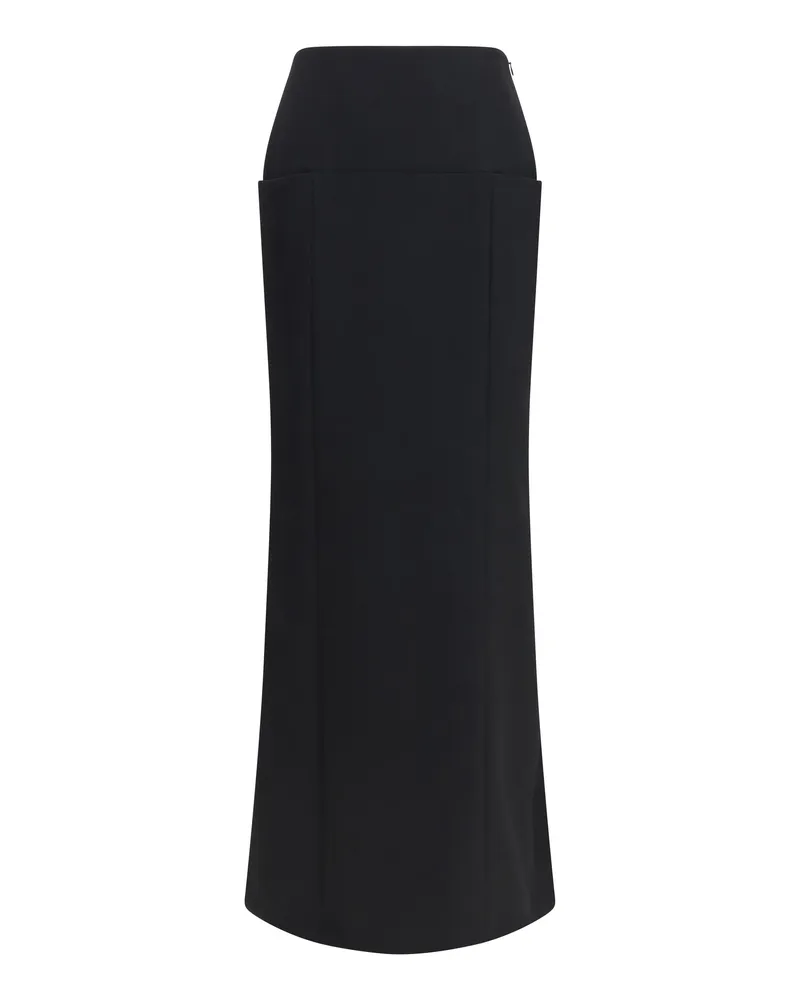 Alaïa Merino Wool Column Skirt — Black Black
