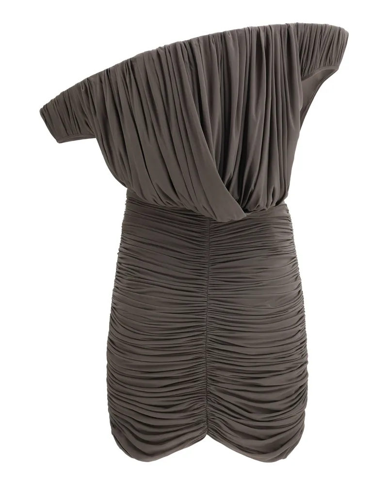 Magda Butrym Women's Asymmetrical Petal Mini Dress Brown Cupro; Elastane Brown