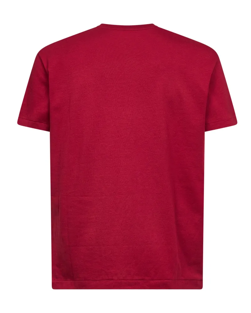 Ralph Lauren Logo-Embroidered V-Neck T-Shirt — Red Red