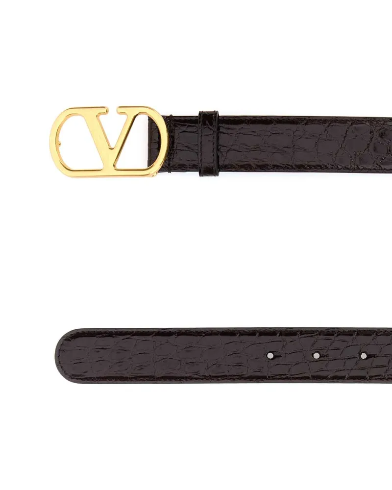 Valentino Garavani Women's Brown Leather Vlogo Belt Oakbrown Cinture Brown