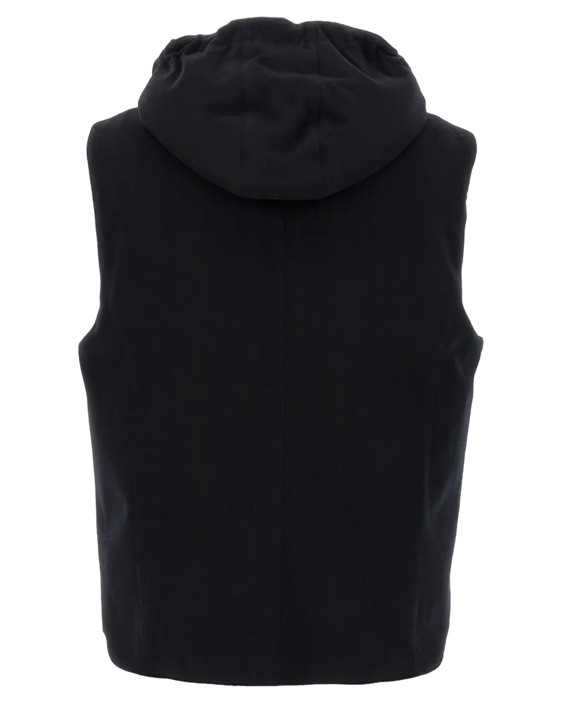 Brunello Cucinelli Men's Black Wool Sleeveless Jacket Clothing Black