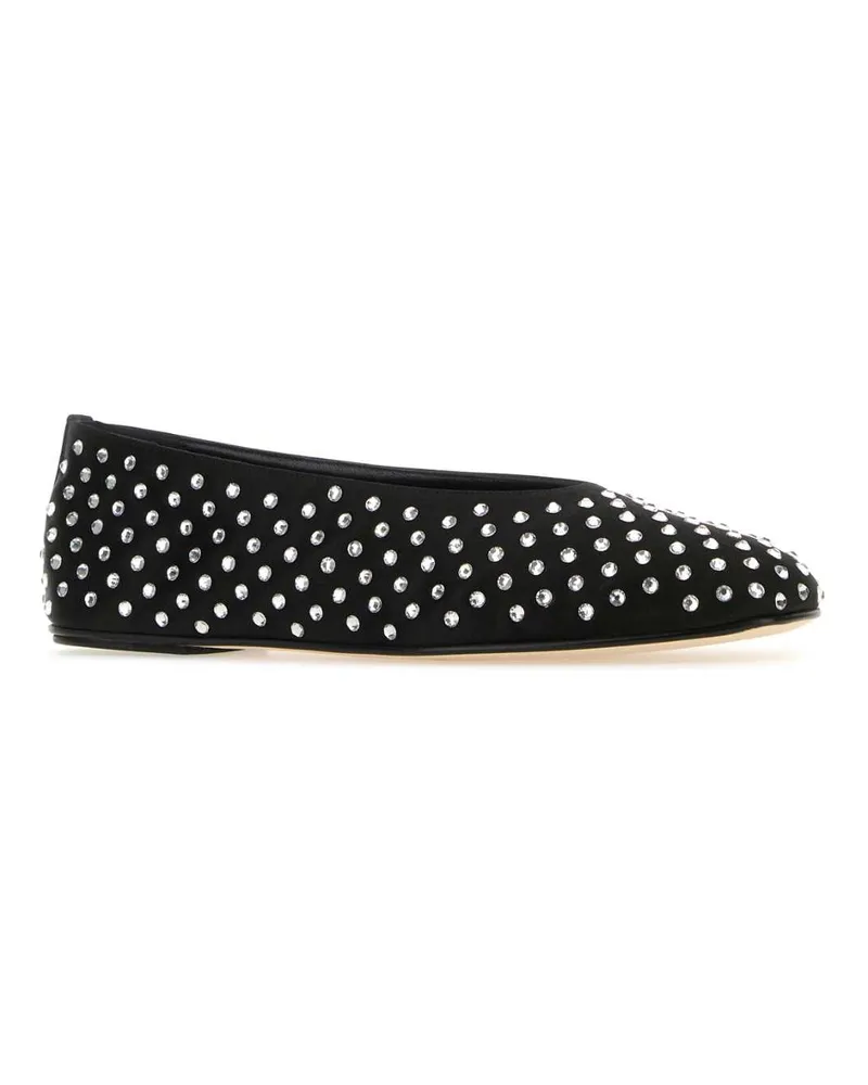 Magda Butrym Women's Black Satin Ballerinas Ballerine Flat Shoes Black