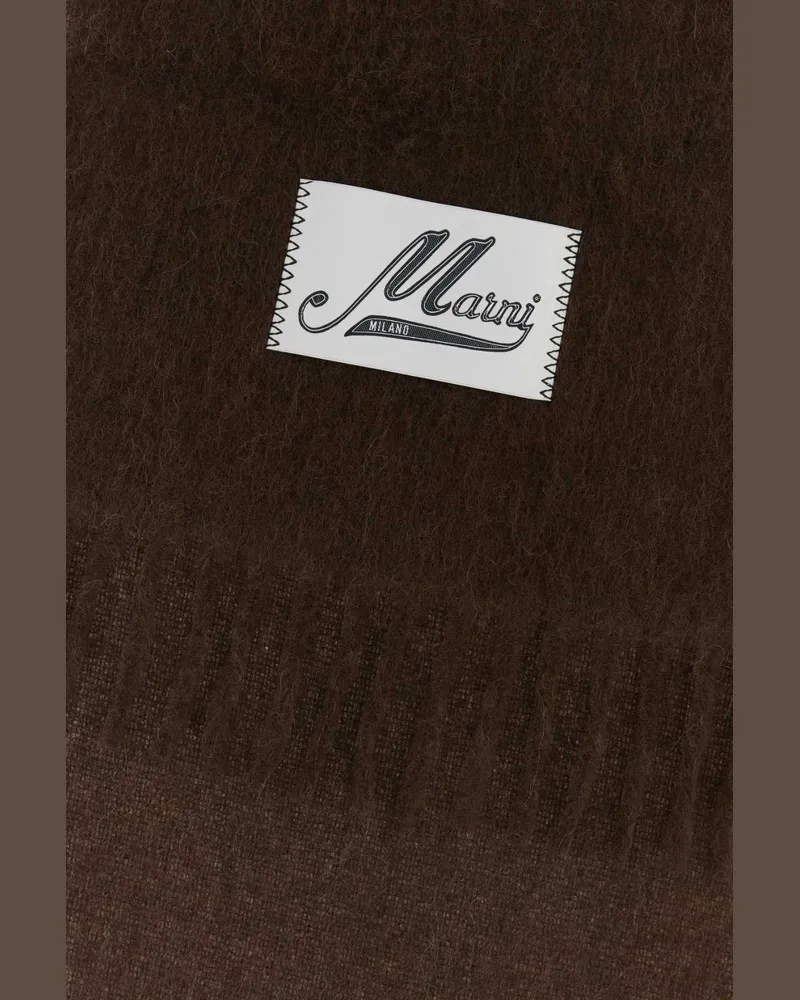 Marni Women's Brown Alpaca Blend Scarf Maroon Exterior: Nylon Sciarpe E Foulard Scarfs Brown