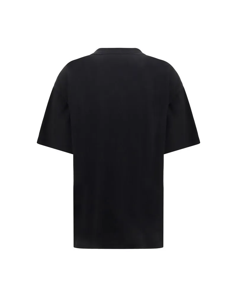 Balenciaga Women Black Cotton T-Shirt Black
