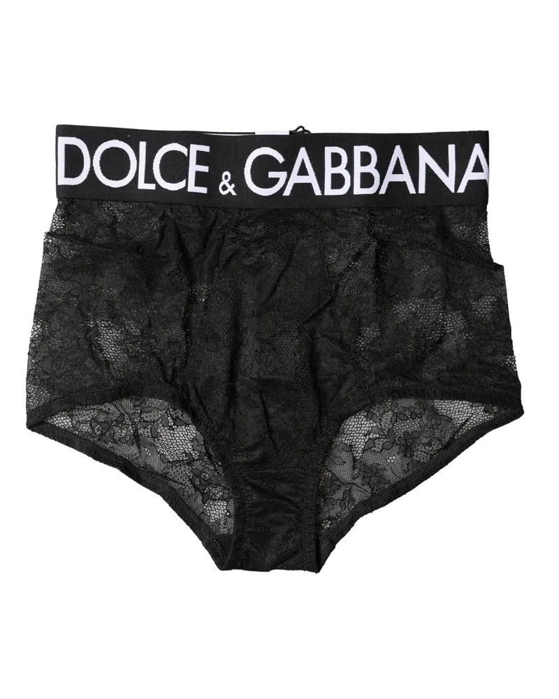 Dolce & Gabbana Women Black Logo Girdle High Waist Panty Underwear Elastane Nylon Clothing Black