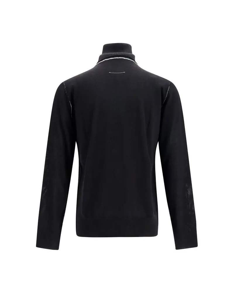 Maison Margiela Men's Black Wool Oves Aries Turtleneck Clothing Black