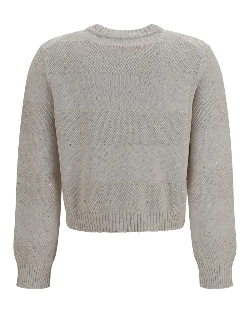 Brunello Cucinelli Women's Long-Sleeve Crewneck Cotton Sweater Avena Cotton; Polyester Avena