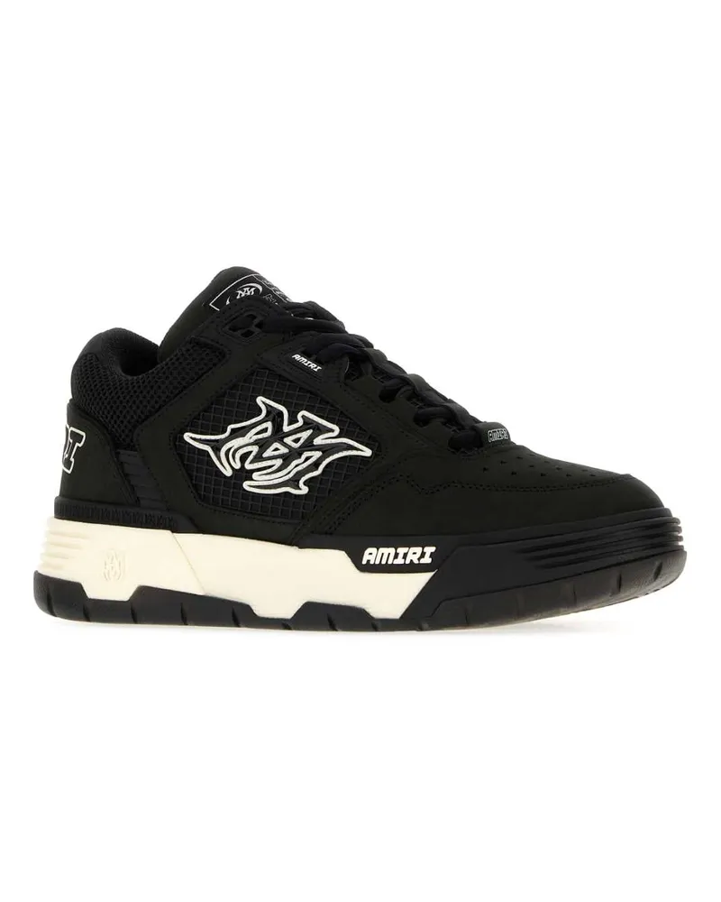 Amiri Leather and Mesh Lace-Up Sneaker — Black Black