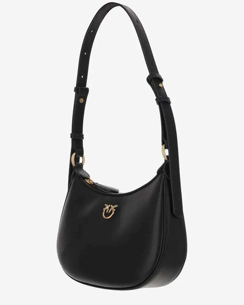 Pinko Women's Half Moon Mini Bag Black Leather Shoulder Black