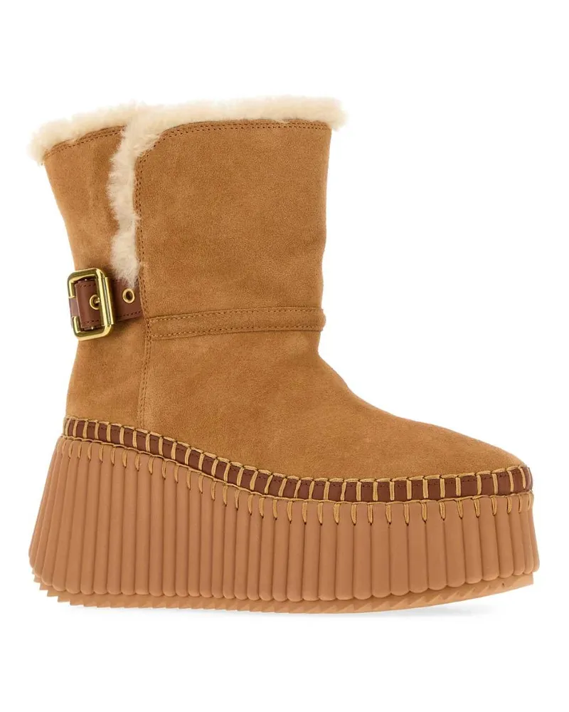 Chloé Nama Ankle Boot — Brown Brown