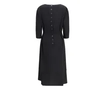 Women's Wool And Silk Midi Dress Nero Acetate