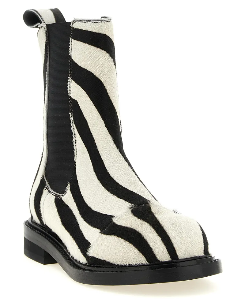 Moschino Women's Bicolor Calfskin Ankle Boots Bicolor