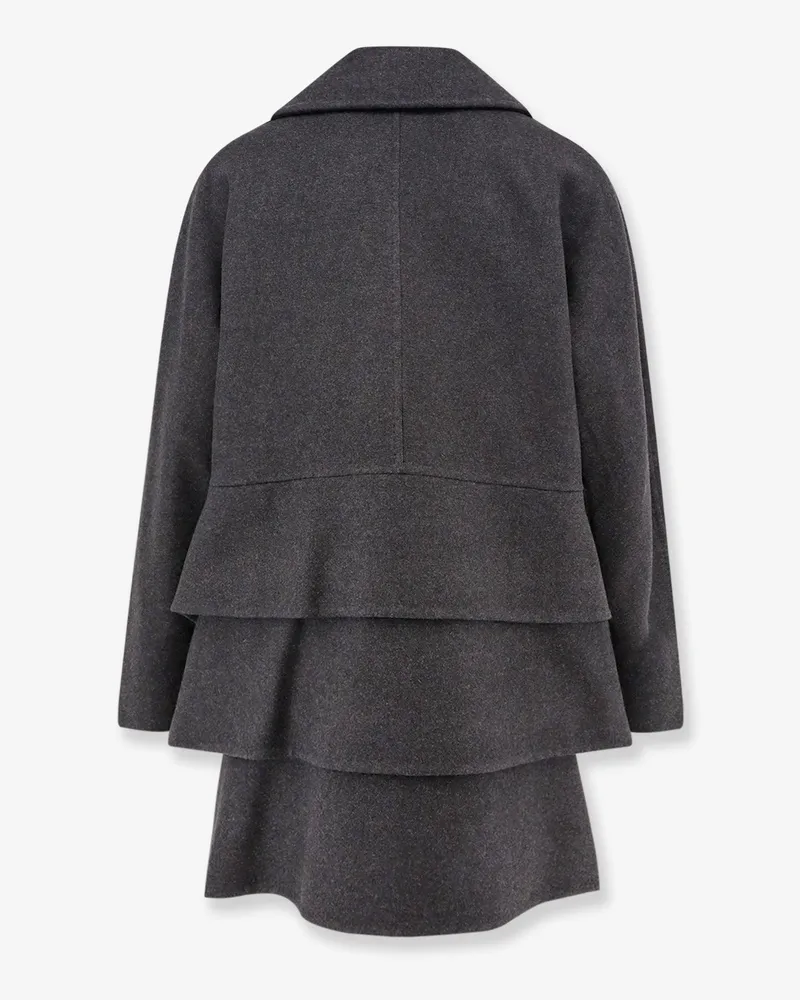 Max Mara Women's Coat Asturie Oversized Grey Wool-Cashmere Virgin Wool Gray
