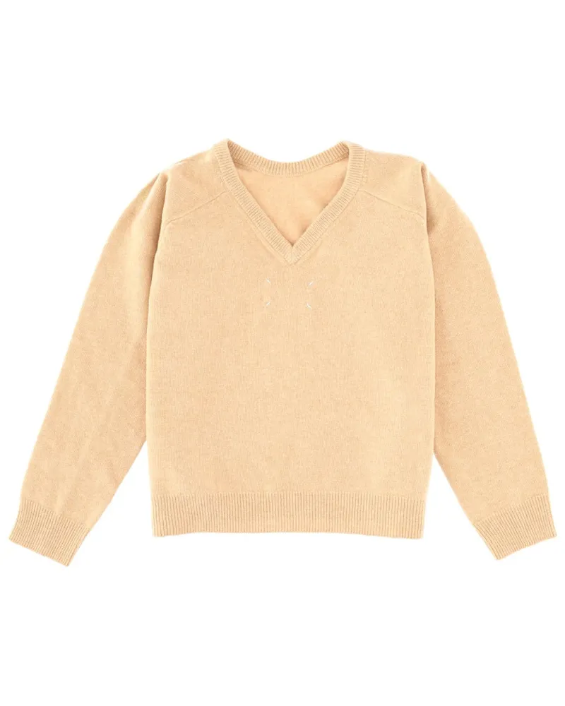 Maison Margiela Wool Jersey Jumper — Beige Beige