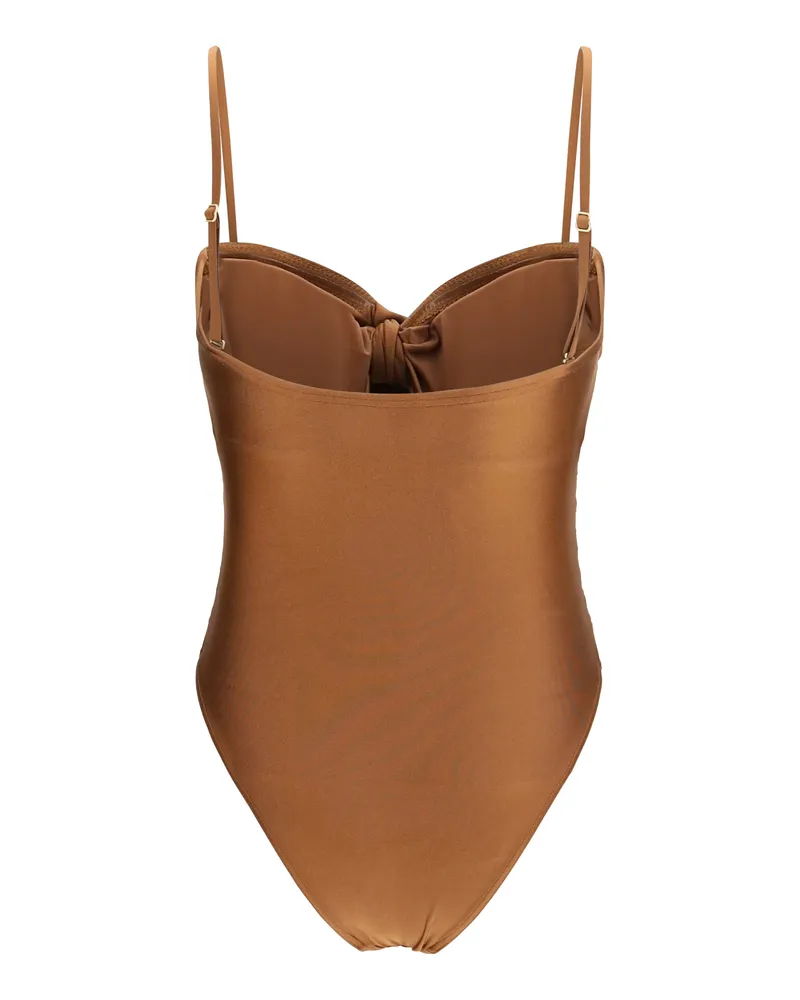 Zimmermann Women's Aster Swimsuit Walnut Polyamide; Elastane Swimwear Sea Clothing Brown