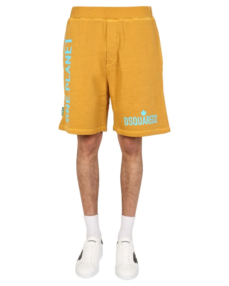 Dsquared2 One Life Planet Bermuda Shorts — Yellow Yellow