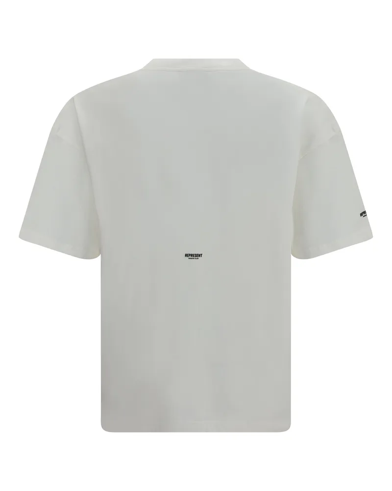 REPRESENT Men T-Shirt Micro Owners Club Flat White Cotton T-Shirts And Polos White