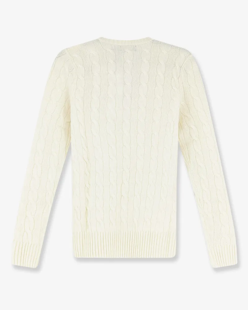 Ralph Lauren Women's Sweater Wool-Cashmere V-Neck White White