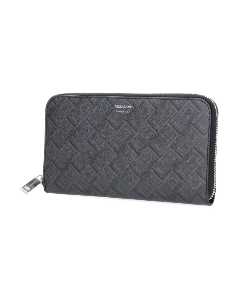 Ferragamo Men's Wallets Black Leather Black