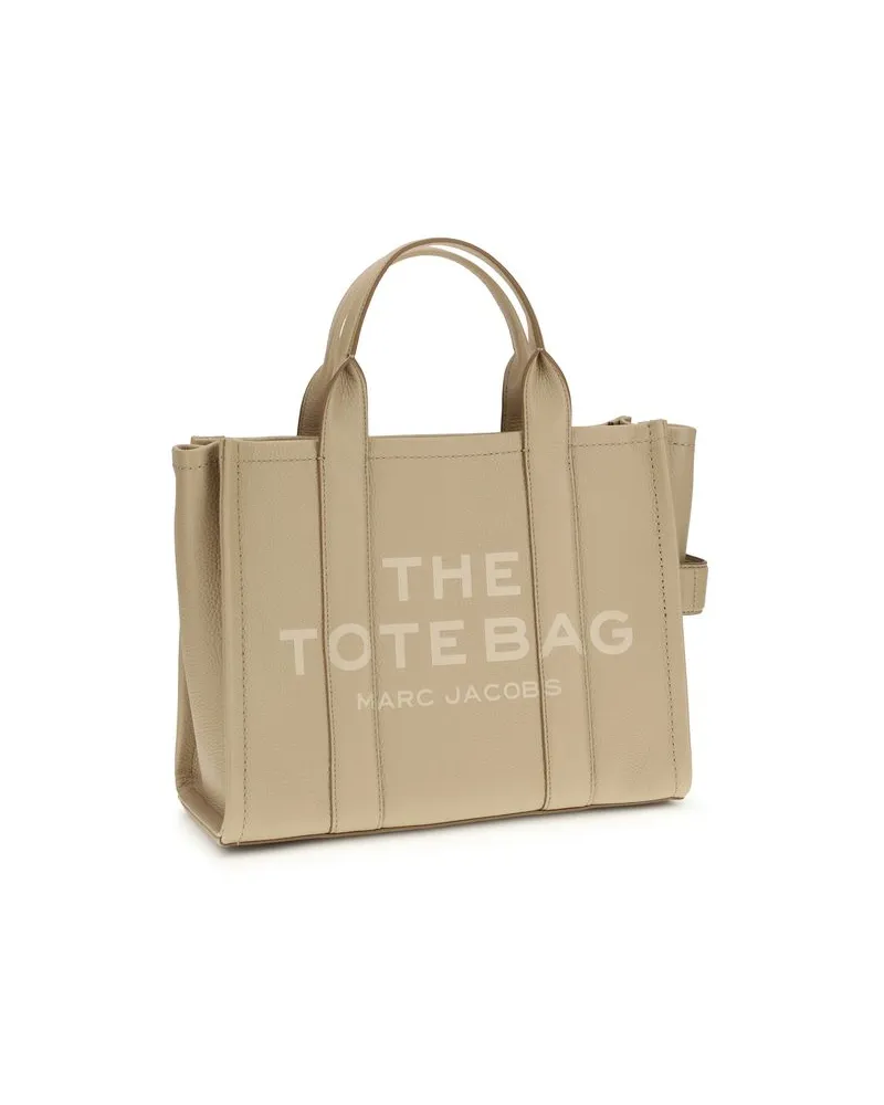 Marc Jacobs Grained Calf Leather Tote Bag — Beige Beige