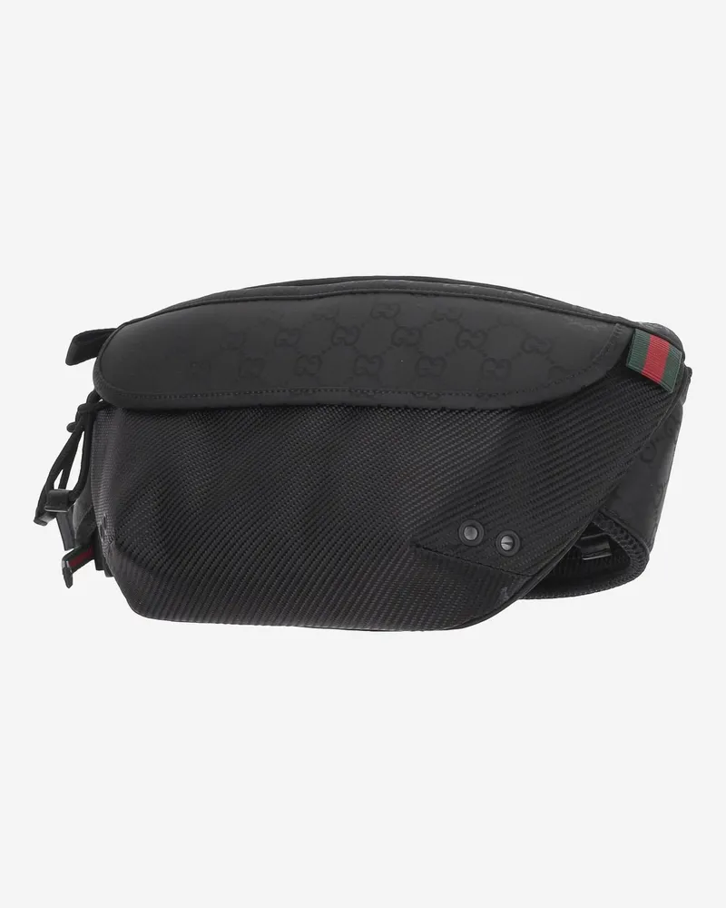 Gucci Men's Gg Baby Carrier Black Polyamide Belt Bags Black