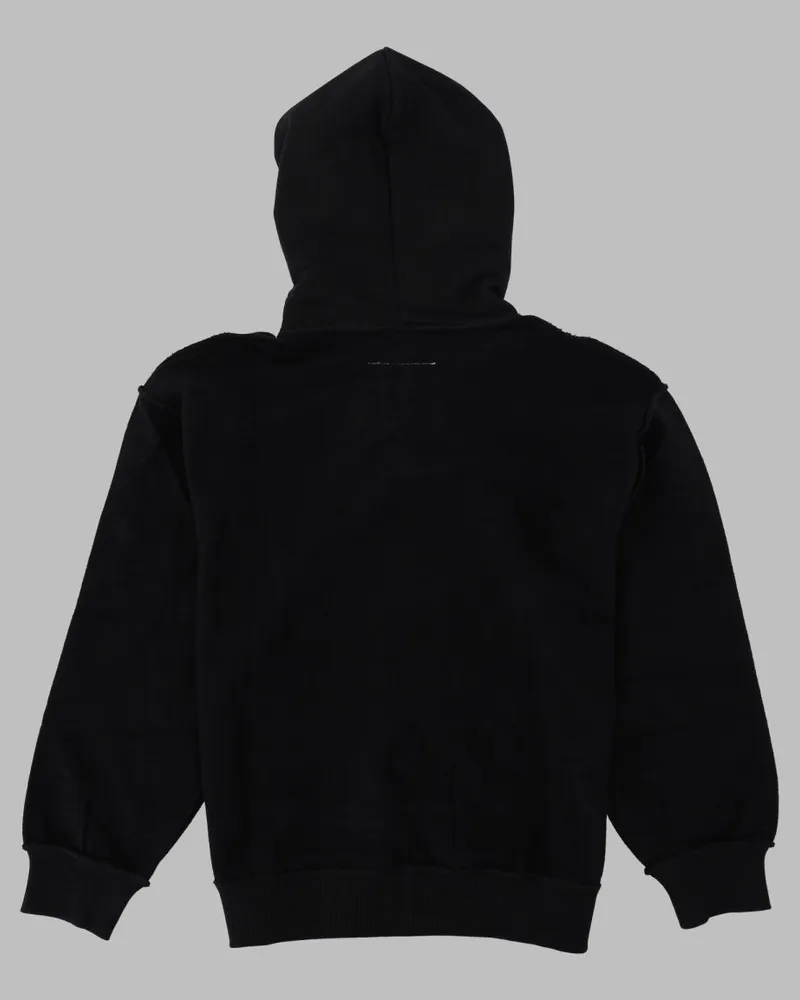 Maison Margiela Logo Zip-Up Hoodie — Black Black