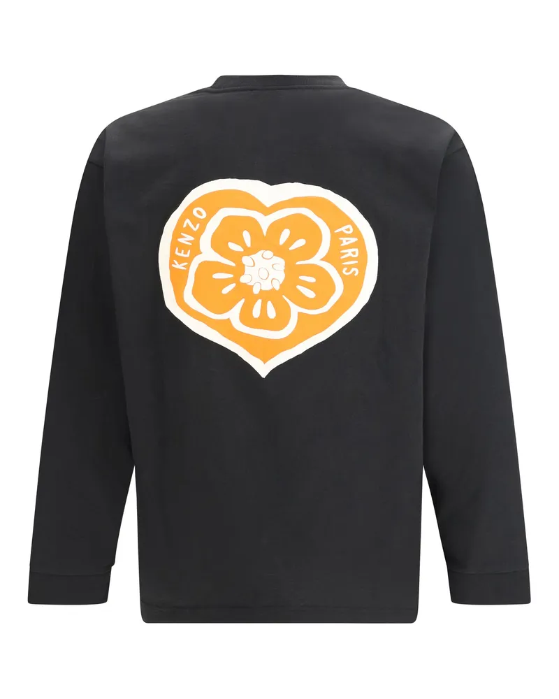 Kenzo Men's Relaxed Fit Long-Sleeve T-Shirt Black Cotton T-Shirts And Polos Black