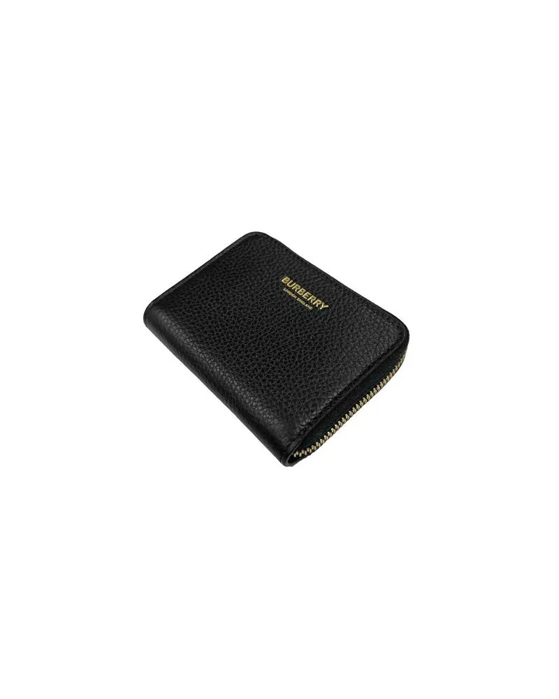 Burberry Calf Grain Leather Wallet — Black Black