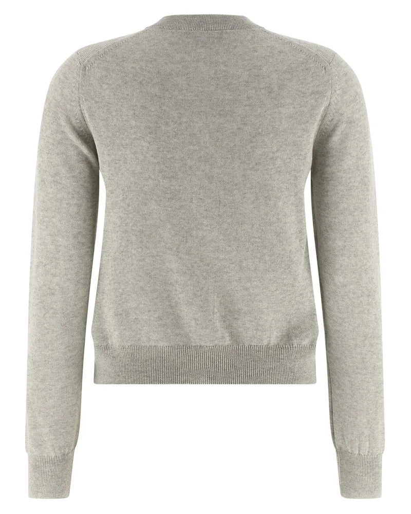 Kitsuné Women's Gray Virgin Wool Cardigan Clothing Gray