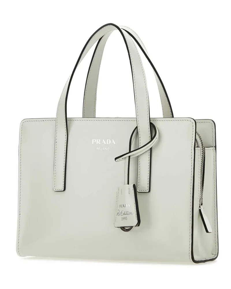 Prada Women's Ivory Leather Re-Edition 1995 Handbag Biancon Vitello Borse A Mano Bag White