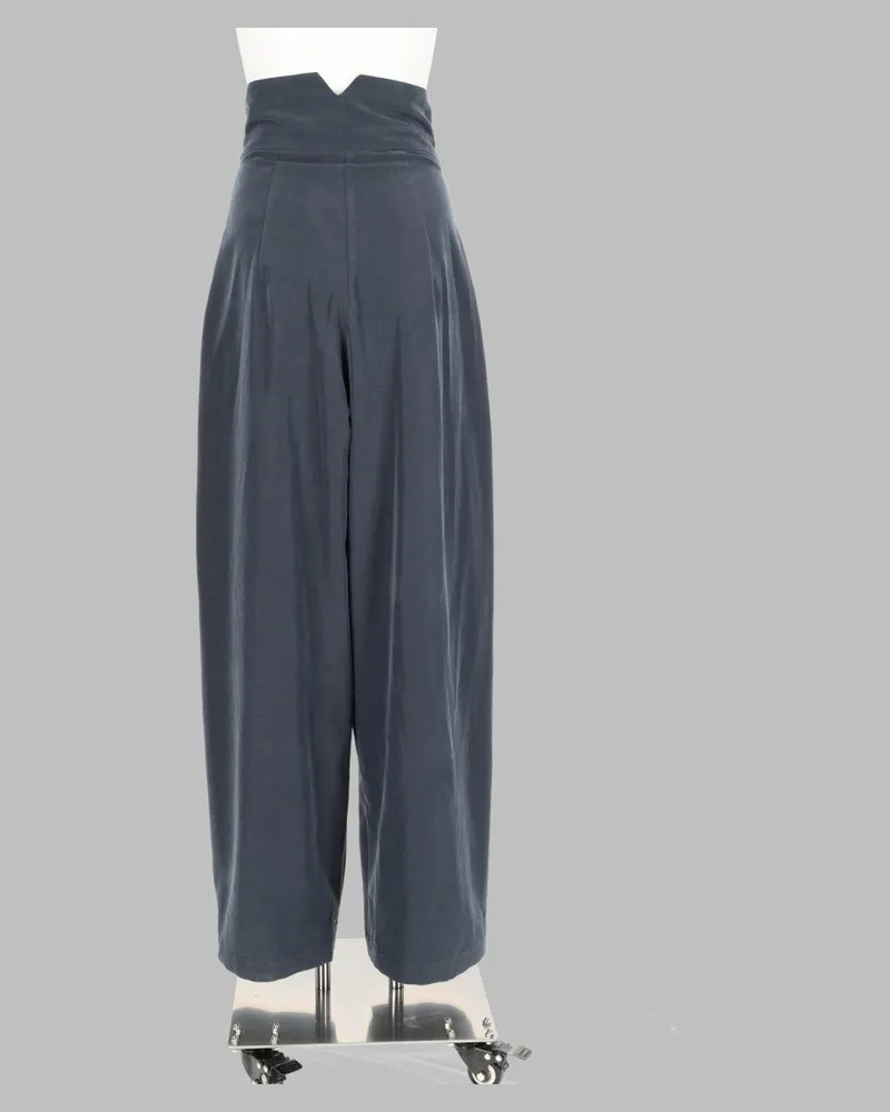 ALYSI High-Waisted Modal Trousers — Gray Gray