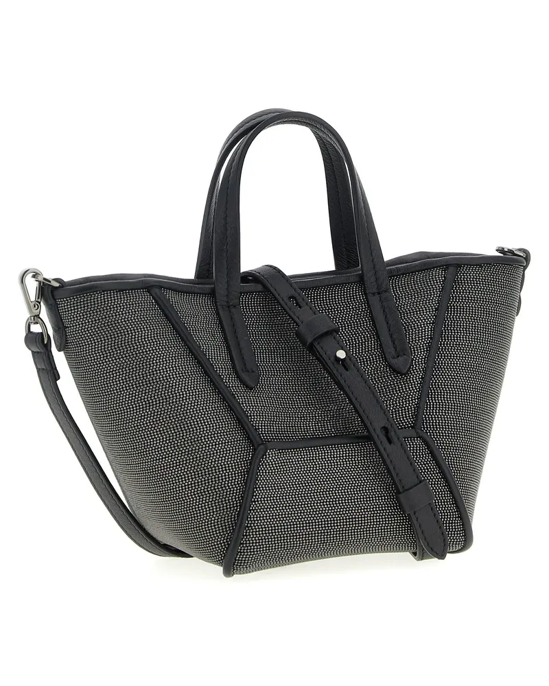 Brunello Cucinelli BC Duo Mini Precious Top Handle Bag — black Black