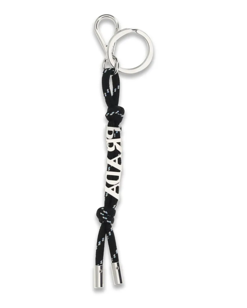 Prada Men's Keychain Speedrock Black Recycled Polyester Keyrings & Chains Black