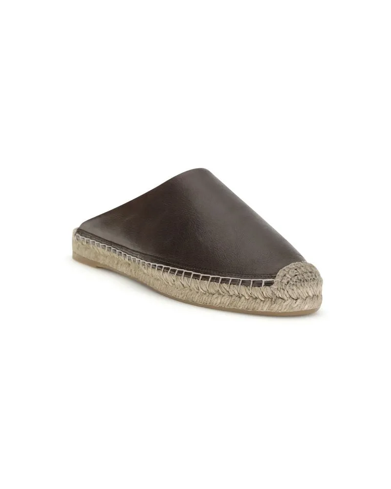 Brunello Cucinelli Women's Brown Calf Leather Bos Taurus Espadrilles Shoe Brown