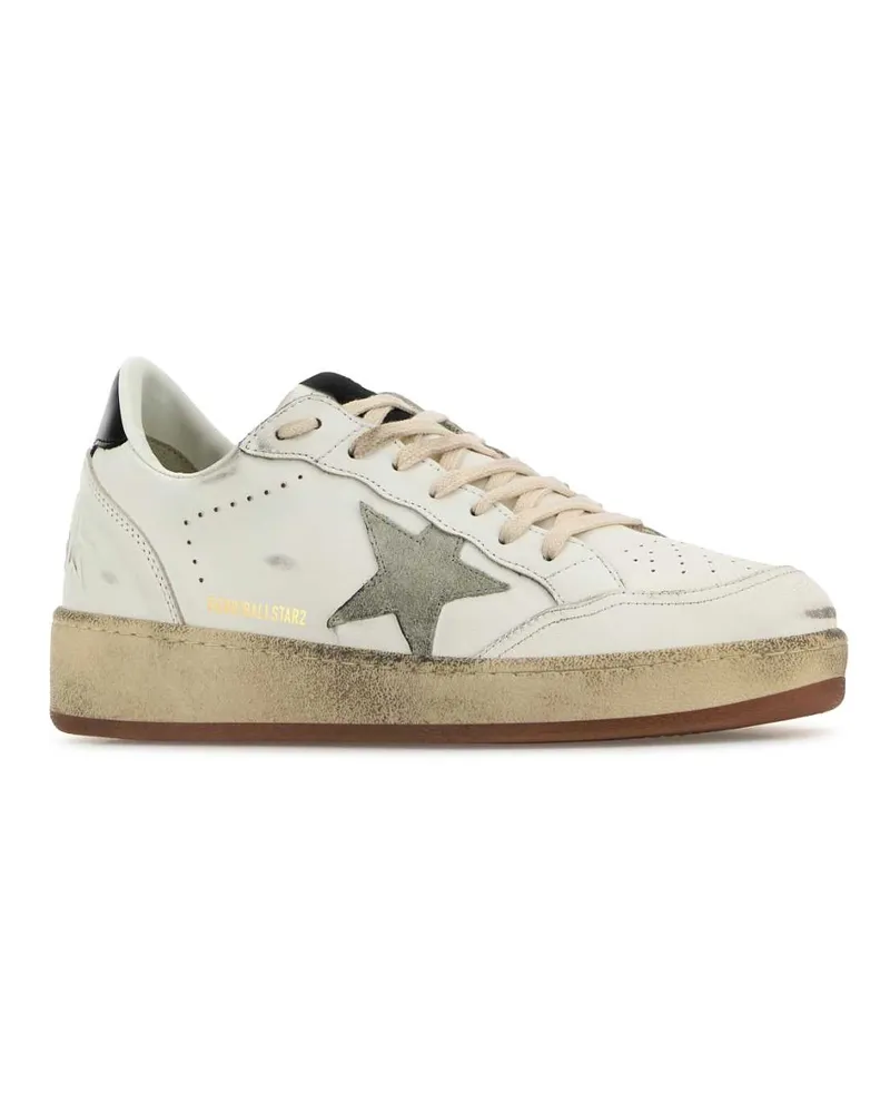 Golden Goose Men's White Leather Ball Star 2 Sneakers Whiteiceblack Cow White