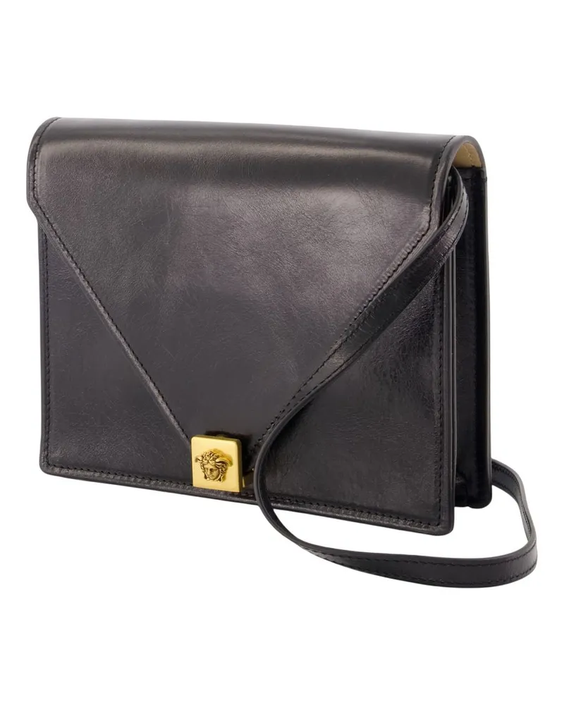 Versace Women's Mini Crossbody -  Leather Black Calfskin Bags Crossbodies Black