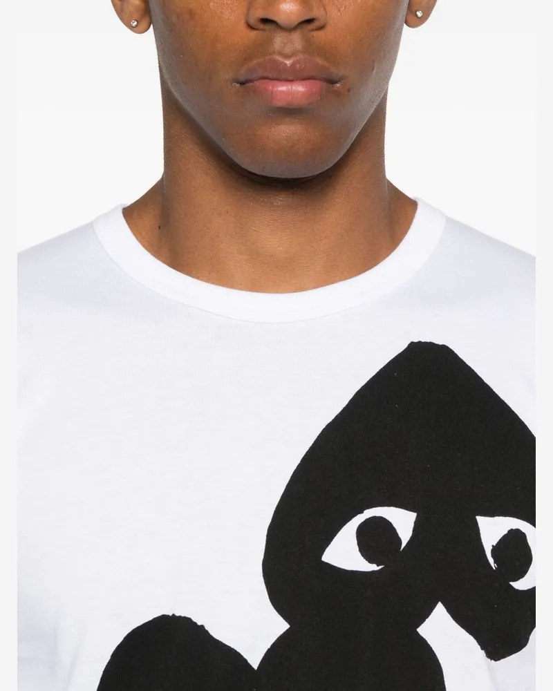 Comme des Garçons Black Heart Graphic T-shirt — White White